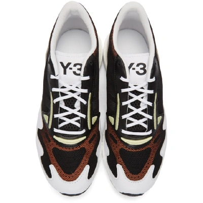 Shop Y-3 Black And White Rhisu Run Sneakers In Black/ftwrw