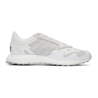Y-3 Rhisu Run Mesh And Leather Trainers In Ftwrwhite/b