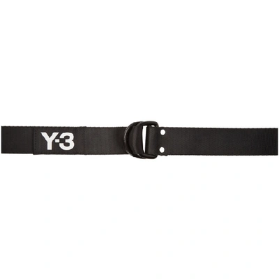 Shop Y-3 Black Logo Belt In Stone Khaki