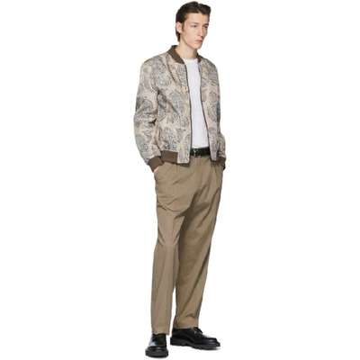 Shop Etro Beige Paisley Print Bomber Jacket In 800 Beigepa