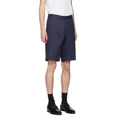 Shop Etro Navy Bermuda Shorts In 200 Navy