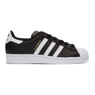 Shop Adidas Originals Black And White Superstar Sneakers In Black/wht