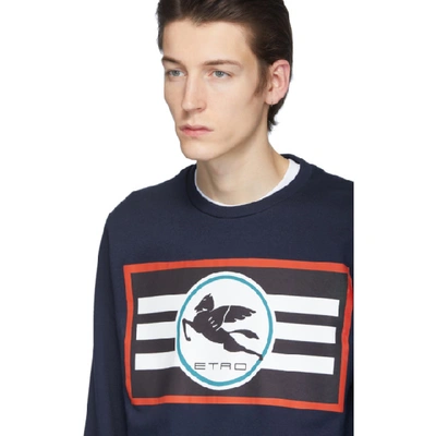 Shop Etro Navy Pegaso Sweatshirt In 200 Navy