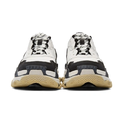 Shop Balenciaga Black And White Triple S Sneakers In 9058 Whtblk