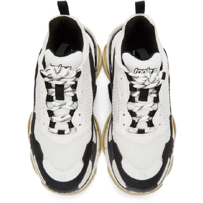 Shop Balenciaga Black And White Triple S Sneakers In 9058 Whtblk
