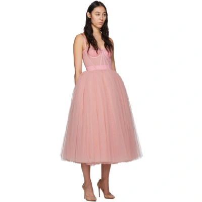 Shop Dolce & Gabbana Dolce And Gabbana Pink Tulle Bustier Dress In F0320 Pink