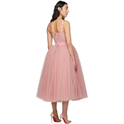 Shop Dolce & Gabbana Dolce And Gabbana Pink Tulle Bustier Dress In F0320 Pink