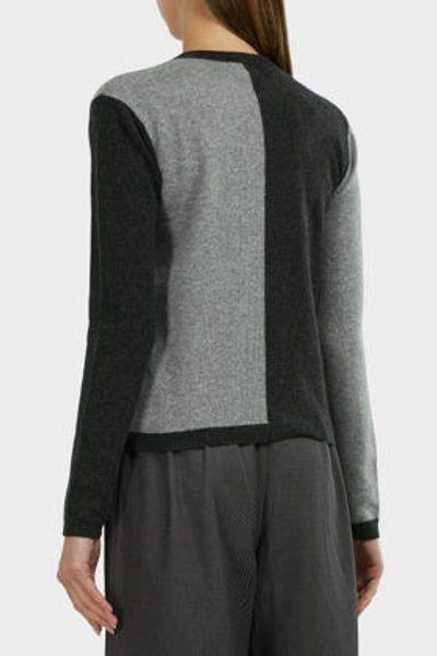 Shop Ganni Colour-block Cashmere Jumper In Black And Grey