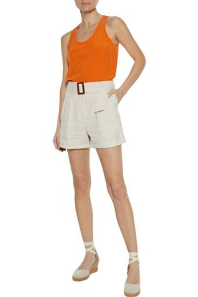Shop Iris & Ink Dalea Belted Linen Shorts In Ecru