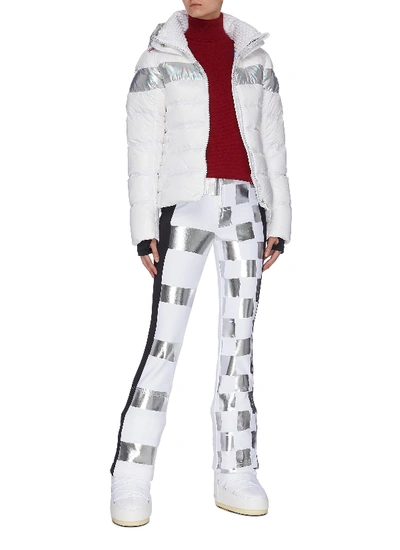 Shop Rossignol 'hiver' Holographic Stripe Down Ski Jacket In White,metallic