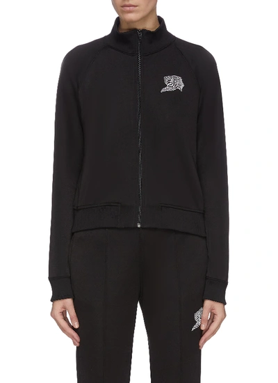 Shop Alexander Wang T French Terry Embroidered Track Jacket In Black