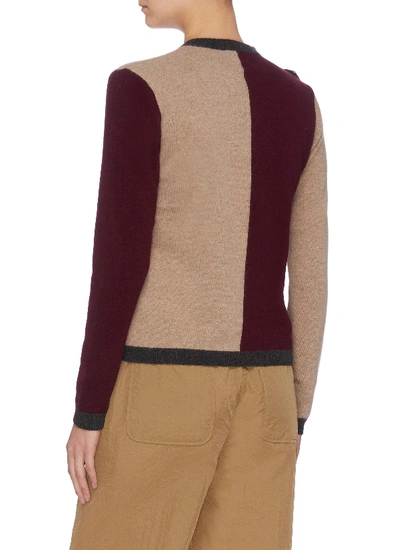 Shop Ganni Colourblock Cashmere Knit Sweater In Multi-colour