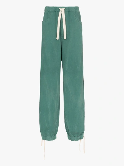 Shop Gucci Stripe Detail Denim Sweatpants In Green