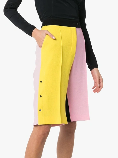 Shop Brøgger Gurli Colour Block Wool Shorts In Pink