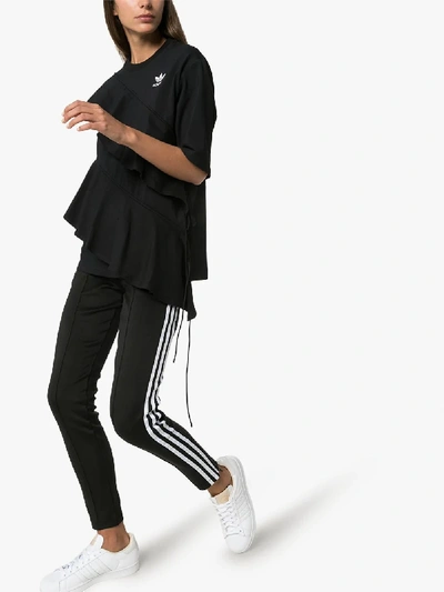 Shop Adidas X Jkoo Adidas X J Koo Ruffle Trim Stretch Cotton T-shirt In Black