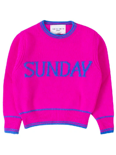 Shop Alberta Ferretti Baby Girl Sweater Sunday In Fucsia
