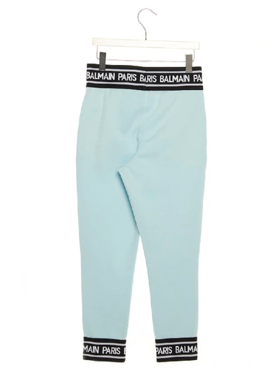 Shop Balmain Sweatpants In Light Blue