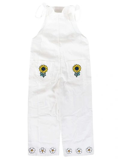 Shop Stella Mccartney Floral Embroidered Dungarees In Magnolia