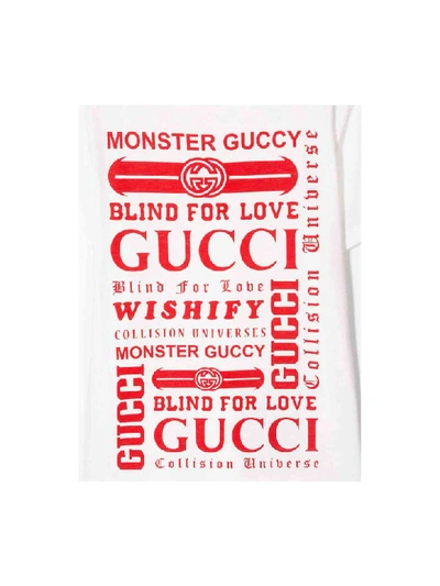 Shop Gucci Cotton T-shirt In Bianco/rosso