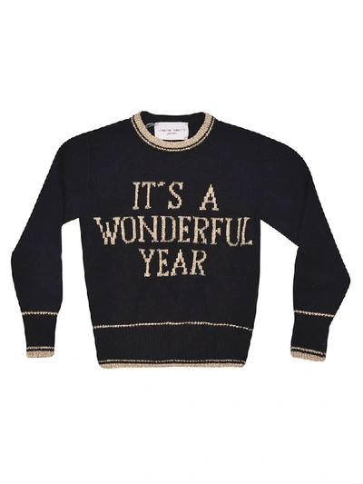 Shop Alberta Ferretti Its A Wonderful Day Sweater In Black