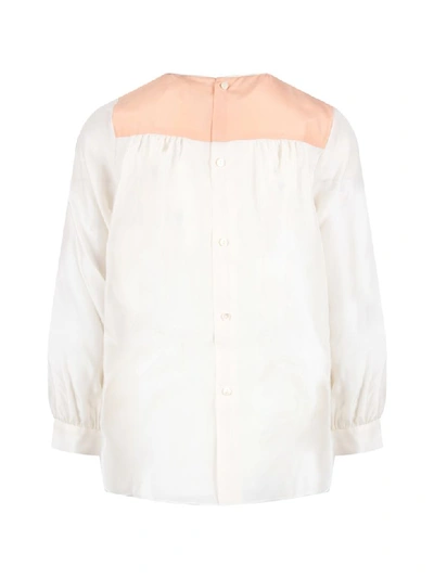 Shop Chloé Pink And White Blouse For Girl With White Logo