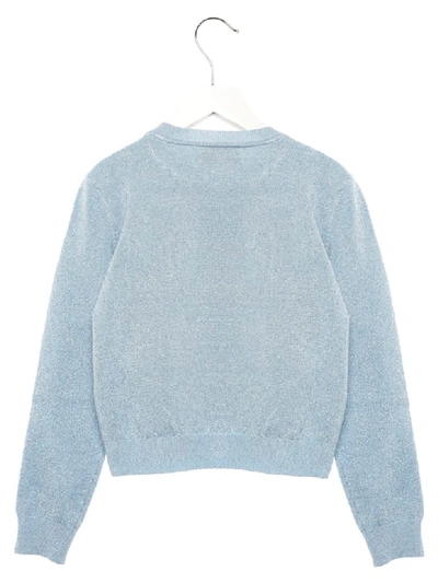 Shop Young Versace Sweater In Light Blue