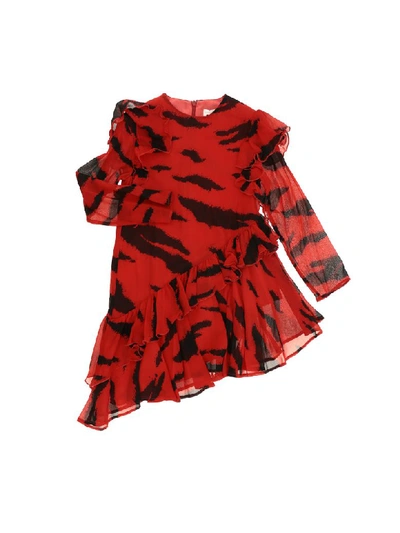 Shop Philosophy Di Lorenzo Serafini Animalier Dress In Rosso