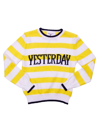 Shop Alberta Ferretti Sweater In Bianco/giallo