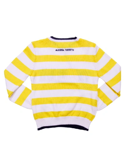 Shop Alberta Ferretti Sweater In Bianco/giallo