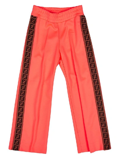 Shop Fendi Logo Tape Track Pants In Pink