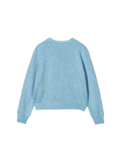 Shop Young Versace Vintage Sweater With Logo In Azzurro