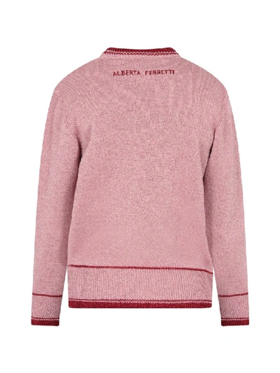 Shop Alberta Ferretti Pink Sweater For Girl With Red Writing