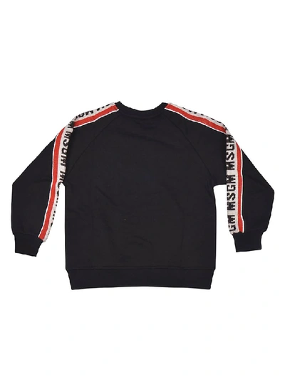 Shop Msgm Logo On Sleeve Sweatshirt In Black