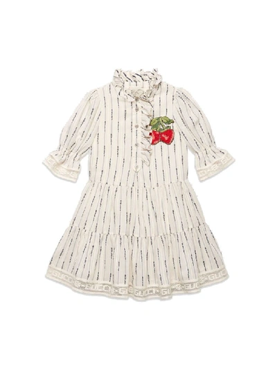 Shop Gucci White Dress In Bianco/blu