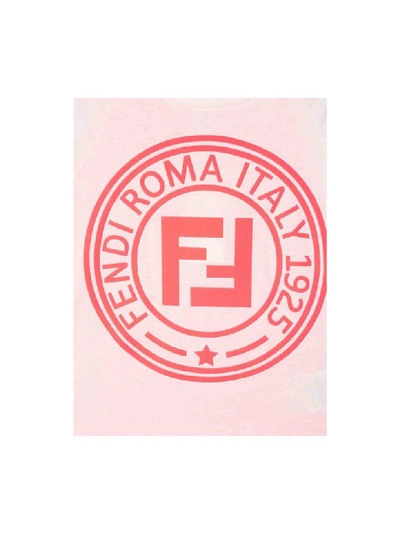 Shop Fendi T-shirt With Logo Ff In Latte