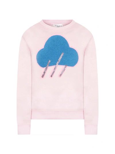 Shop Alberta Ferretti Pink Girl Sweatshirt With Azure Cloud