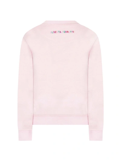 Shop Alberta Ferretti Pink Girl Sweatshirt With Azure Cloud