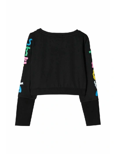 Shop Stella Mccartney Printed Logo Sweatshirt In Nero