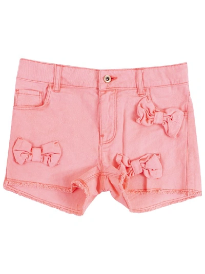 Shop Billieblush Little Girl Shorts With Bows In Fucsia