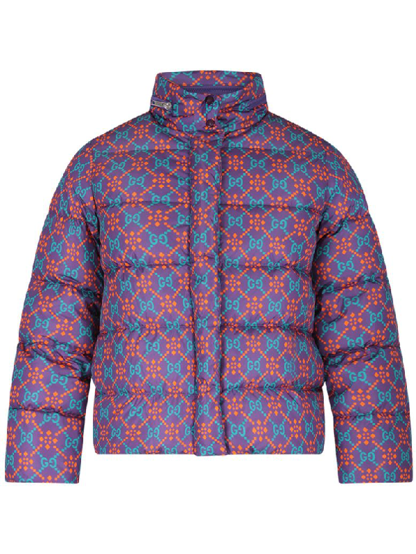 Gucci Kids' Purple Jacket With Double Gg For Girl In Multicolor | ModeSens