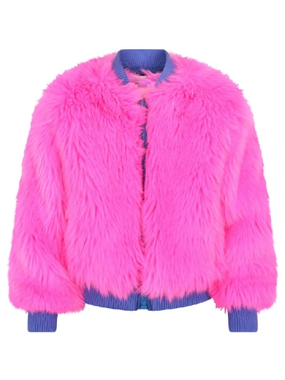 Shop Alberta Ferretti Bomber Jacket For Girl In Fuchsia