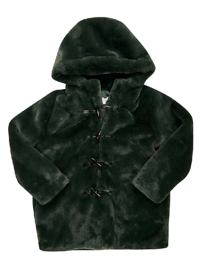 Shop Stella Mccartney Faux Fur Duffle Coat In Green