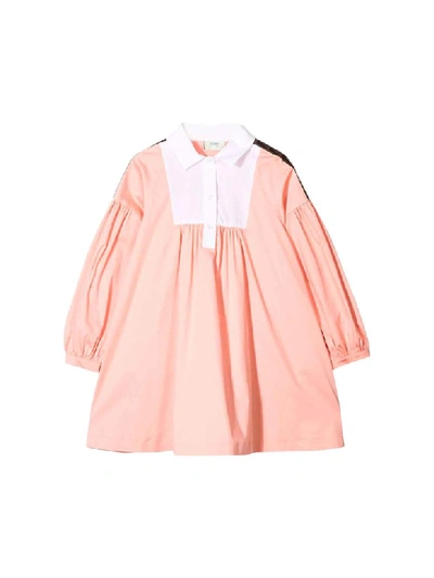 Shop Fendi Pink Peach Dress In Peonia