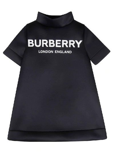 Shop Burberry Logo Dress In Black