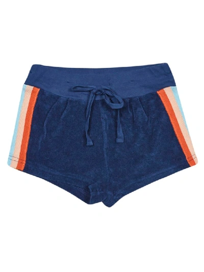 Shop Ao76 Stripe Detail Shorts In Blue