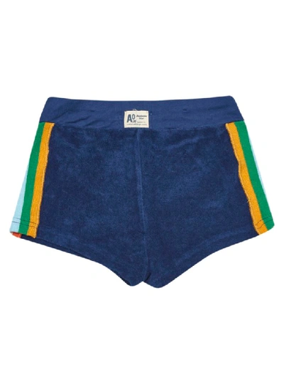 Shop Ao76 Stripe Detail Shorts In Blue