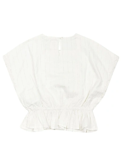 Shop Ao76 Flared Fringed Blouse In White