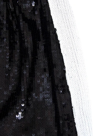 Shop Alberta Ferretti Black Cotton Panelled Sequinned Skirt In Nero