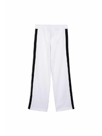 Shop Balmain Cotton Sport Trousers In Bianco
