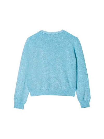 Shop Young Versace Girl Blue Sweatshirt In Azzuro